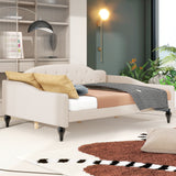 Full Size Upholstered Tufted Daybed Beige - V.I.P Digital Presence