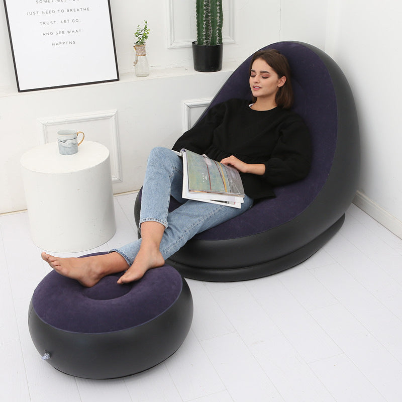 Inflatable Air Mattress Lazy Sofa Deck Chair Comfortable Leg Stool Rest Single Beanbag for home and Outdoor Use - V.I.P Digital Presence