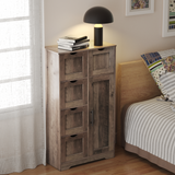 Bathroom Storage Cabinet with Storage 5 Drawers and 1 Door, Entryway Cabinet with Adjustable Shelf Grey - V.I.P Digital Presence