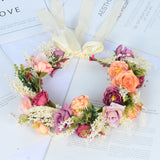 Hawaiian wreath hair band bride wedding headdress Bridesmaid photo simulation flower hay hair band - V.I.P Digital Presence