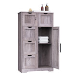 Bathroom Storage Cabinet with Storage 5 Drawers and 1 Door, Entryway Cabinet with Adjustable Shelf Grey - V.I.P Digital Presence