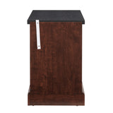 Farmhouse tea table bedside table rectangular farmhouse tea table with barn door and adjustable storage rack OAK - V.I.P Digital Presence