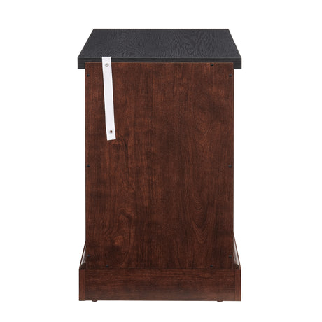 Farmhouse tea table bedside table rectangular farmhouse tea table with barn door and adjustable storage rack OAK - V.I.P Digital Presence
