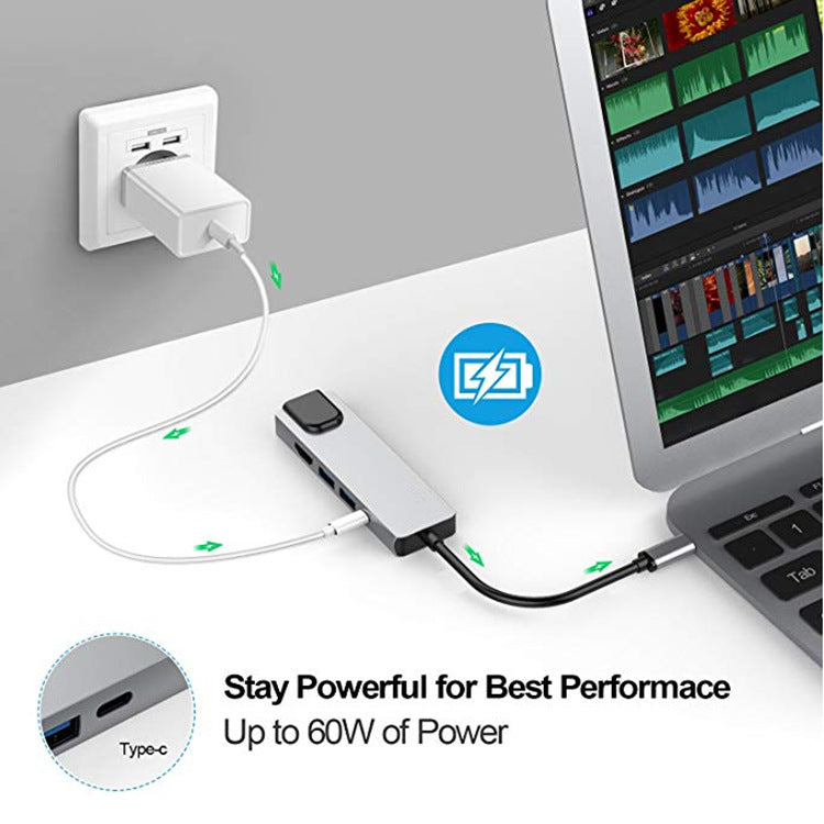 Type C docking station Type-C to HDMI 4K Gigabit Ethernet card 3.0HUB all in one - V.I.P Digital Presence