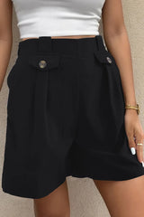 Decorative Button Pocketed Shorts - V.I.P Digital Presence