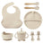 8PCS Mother and baby silicone bibs, silicone dinner plates, eight-piece set, baby food training suction cup bowl, baby divided tableware set - V.I.P Digital Presence
