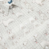 Digital Full Print Cartoon Dog Plaid Short Sleeve Shirt Loose Casual Turn-Down Collar Summer Shirt for Men - V.I.P Digital Presence