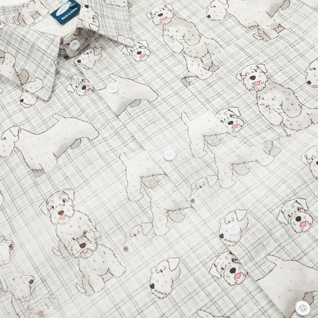 Digital Full Print Cartoon Dog Plaid Short Sleeve Shirt Loose Casual Turn-Down Collar Summer Shirt for Men - V.I.P Digital Presence