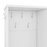 Multi-functional Hall Tree with Storage Shelves Drawers Cabinet Elegant Hallway Shoe Cabinet with Bench Modern Coat Rack White - V.I.P Digital Presence