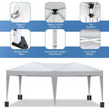 10'x20 'folding canopy with 6 detachable side walls outdoor activity shelters UPF 50+terrace portable tent (white) - V.I.P Digital Presence
