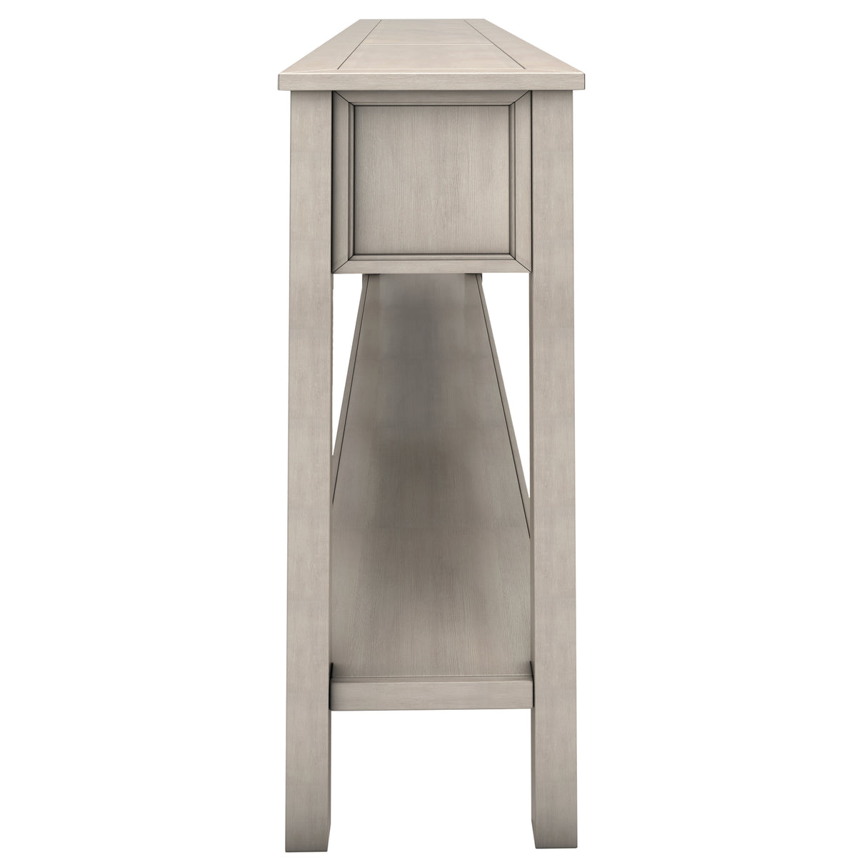 TREXM Rustic Entryway Console Table60" Long Sofa Table with two Different Size Drawers and Bottom Shelf for Storage (Gray Wash)
