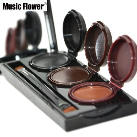 Music Flower Brand Makeup Eyeliner Gel & Eyebrow Powder Palette Waterproof Lasting Smudgeproof Cosmetics Eye Brow Enhancers - V.I.P Digital Presence
