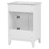 24" Bathroom Vanity with Sink, Bathroom Vanity Cabinet with One Flip Drawer and Doors, Solid Wood and MDF, White - V.I.P Digital Presence