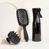 Hollow Comb Set With Spray Bottle 200ml Hair Care Product Set Silicone Shampoo Head Scalp Massage Brush - V.I.P Digital Presence