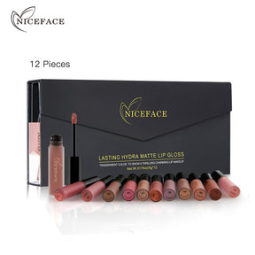 Gift Box Niceface 12 Color Lip Gloss Combination Set Non-Stick Cup Does Not Fade Matte Matte Lipstick - V.I.P Digital Presence