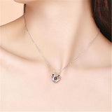 Silver Love Heart shaped Projection Pendant Necklace in 100 Languages, I Love You Projection Pendant Clavicle Chain - V.I.P Digital Presence