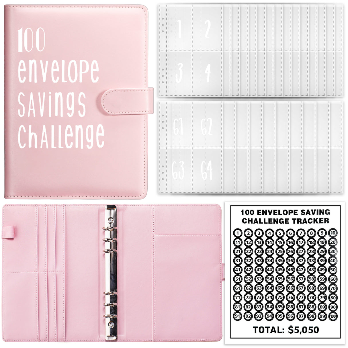 100 Day Challenge Loose leaf Notebook Couple's Savings Notebook Money Saving Envelope Budget Savings Notebook Notepad - V.I.P Digital Presence