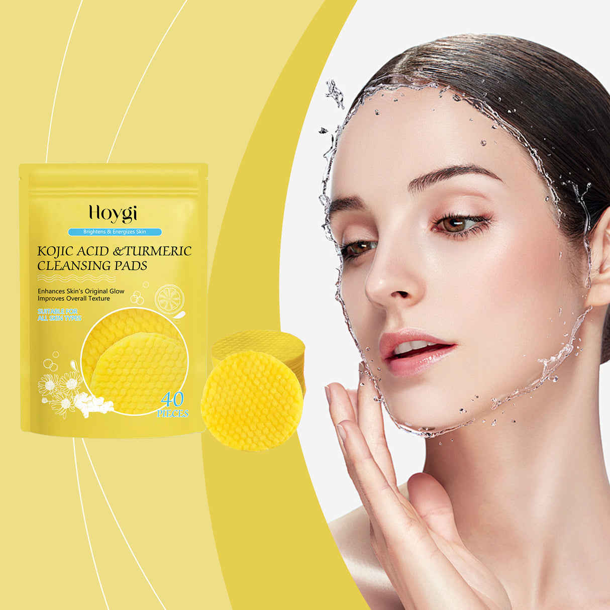 Turmeric Acid Cleansing Pad Facial Skin Pore Cleansing, Makeup Remover Gentle Exfoliating Cleansing Pad - V.I.P Digital Presence