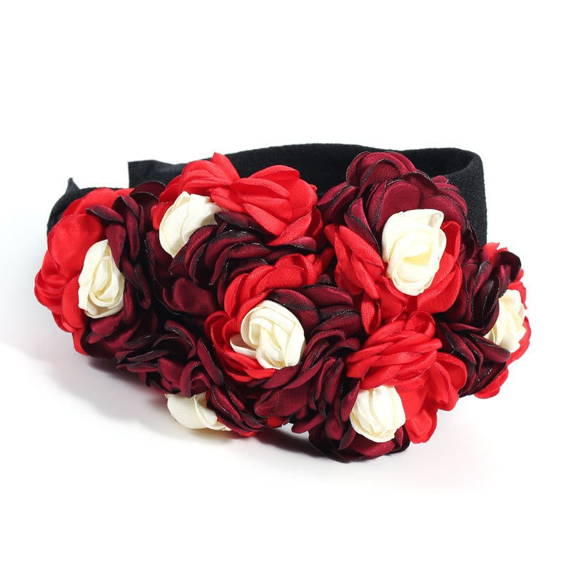 Fashionable design side three-dimensional flower handmade fabric headband headband - V.I.P Digital Presence