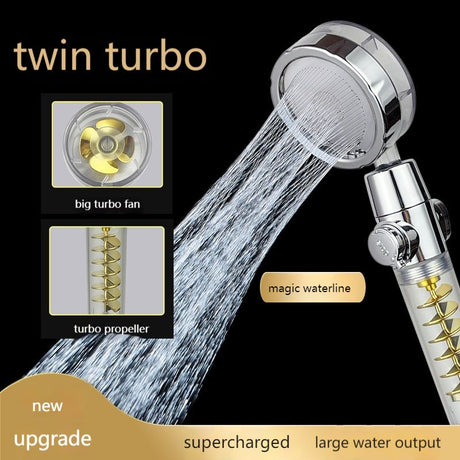 Supercharged Shower Water Purification Filtration Bathroom Shower Head Hand Held Shower Shower Head Double Large Turbo Cyclone - V.I.P Digital Presence