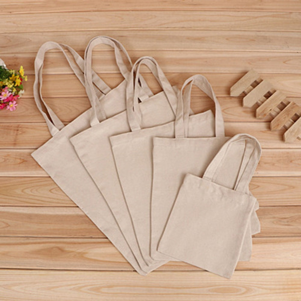 6 Sizes Shopper Tote Canvas Bag Reusable Shopping Bag Eco-friendly Cloth Bags Foldable Pouch Grocery Packages Shoulder Handbag - V.I.P Digital Presence