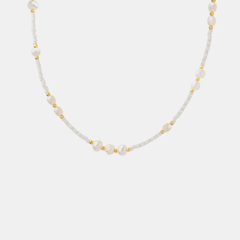 Titanium Steel Glass Bead Pearl Necklace - V.I.P Digital Presence