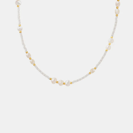 Titanium Steel Glass Bead Pearl Necklace - V.I.P Digital Presence