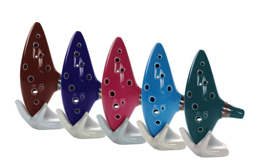 1 ocarina de cerámica esmaltada de 12 agujeros con llave C (1 unidad)