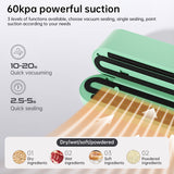 Beige cordless 3 - in - 1 food sealer. For dry/moist food, 4 bags. Seals chip bags, inflates items. - V.I.P Digital Presence