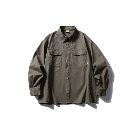 Pocket casual workwear shirt men's loose long sleeved shirt - V.I.P Digital Presence