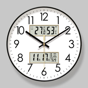 2025 New 10/12/14 - inch Electronic Calendar Wall Clock. Monitors temp & humidity. Dual - display. Mute. Quartz movement. - V.I.P Digital Presence