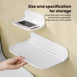 New Foldable Punch - Free Wall - mounted Plastic Floating Shelf for Bathroom and Toilet, Ideal for Towel and Clothes Storage - V.I.P Digital Presence