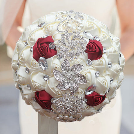 Artificial Wedding Bouquets Hand Made Flower Rhinestone Bridesmaid Crystal Bridal Wedding Bouquet - V.I.P Digital Presence