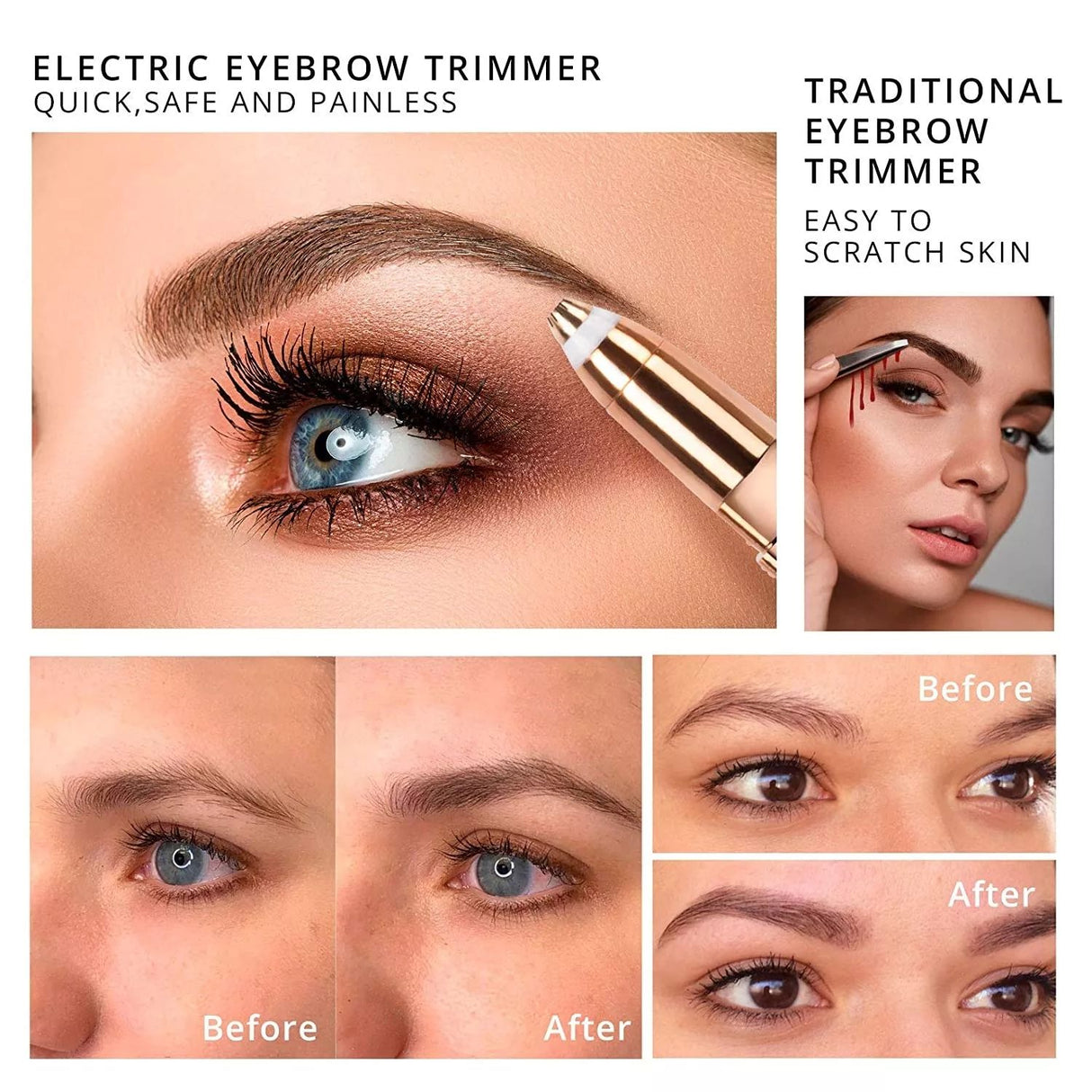 4-In-1 Lipstick Shaver Electric Eyebrow Trimmer Women's Shaving Instrument Eyebrow Trimmer Multi-Function Rechargeable Shaving - V.I.P Digital Presence