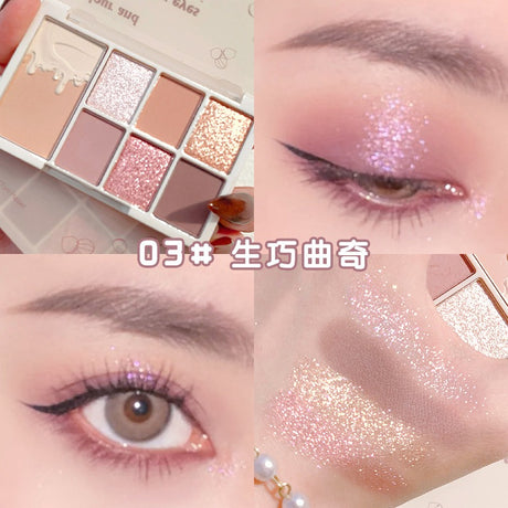 7 Color Eyeshadow Palette Red Wine Glitter Pearly Lasting Acrylic Eyeshadow Palette Korean Eyes Makeup Palette Beauty Makeup - V.I.P Digital Presence