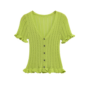 Spring New  Style Round Neck Solid Color Loose Knit Sweater for Women - V.I.P Digital Presence