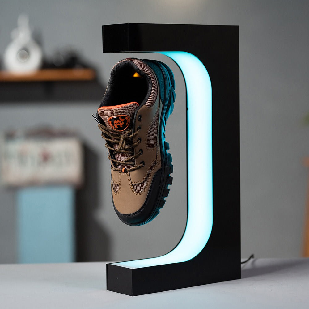 Magnetic levitation acrylic platform desktop advertising rotating display platform Magnetic levitation shoe display rack - V.I.P Digital Presence