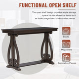 48-Inch Rustic Vintage Console Table --- Farmhouse Style Entryway Table with Open Shelf and Sturdy Construction  (Espresso) - V.I.P Digital Presence