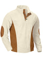 European men's casual stand up collar long sleeved corduroy sweatshirt with pit stripe - V.I.P Digital Presence