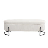 COOLMOR storage Ottoman chair with safety hinge and soft cushion fabric storage Ottoman stool (beige) - V.I.P Digital Presence