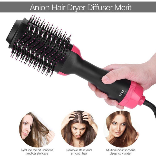 Multifunctional 2 in 1 Hair Dryer Volumizer Rotating Hot Hair Brush - V.I.P Digital Presence