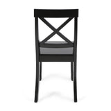 Roshan Farmhouse Acacia Wood Dining Chairs, Black (Set of 2) - V.I.P Digital Presence