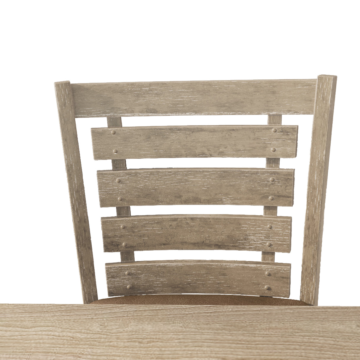 Set of 2 Dining Counter Height Chairs Modern Farmhouse Rustic Look Distressed Design Ladderback Solid Wood - V.I.P Digital Presence