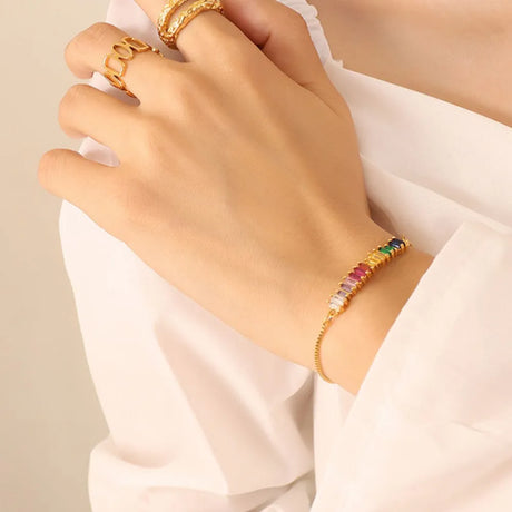 Contrast Zircon Titanium Steel Bracelet - V.I.P Digital Presence