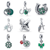 U-shaped Horseshoe Clover Wishing Tree Pendant Copper Silver Plated DIY Jewelry - V.I.P Digital Presence