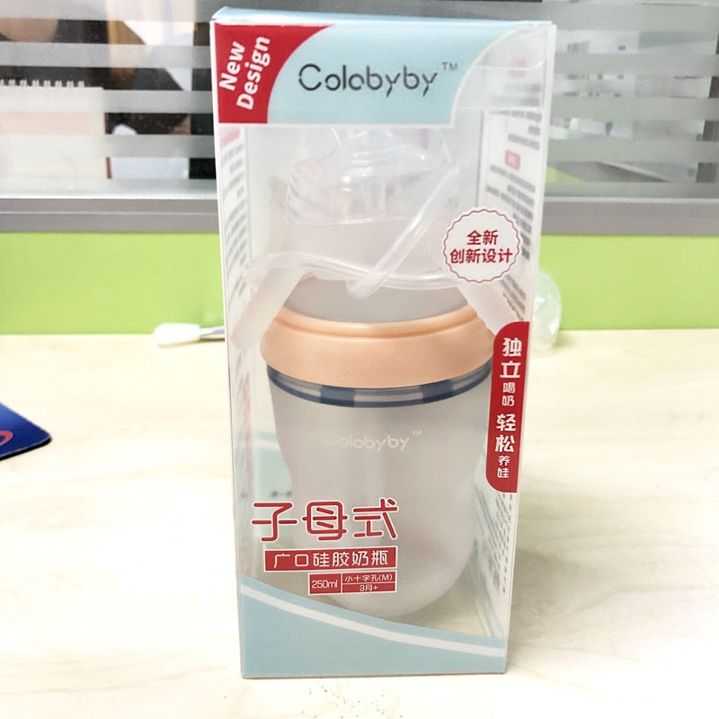 250ml Baby Bottle Kids Cup Silicone Sippy Children Training Cute Baby Drinking Water Straw Feeding Bottle Hands-free bottle - V.I.P Digital Presence