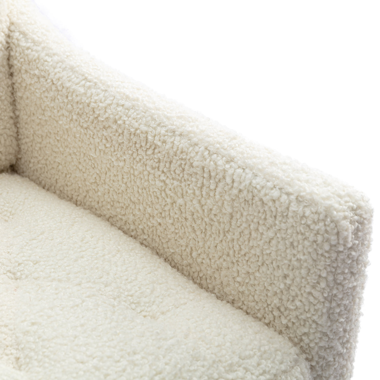 COOLMORE modern style armchair, plush decorative fabric armchair with golden metal legs (white teddy bear) - V.I.P Digital Presence