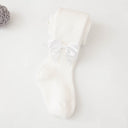Spring And Autumn New Children's Pantyhose Bow Cotton White Baby Socks Medium Thick Foreign Girl Leggings - V.I.P Digital Presence