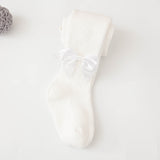 Spring And Autumn New Children's Pantyhose Bow Cotton White Baby Socks Medium Thick Foreign Girl Leggings - V.I.P Digital Presence