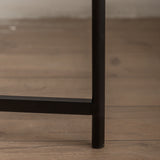 33"Modern Thread Design Round Coffee Table MDF Table Top with Cross Legs Metal Base